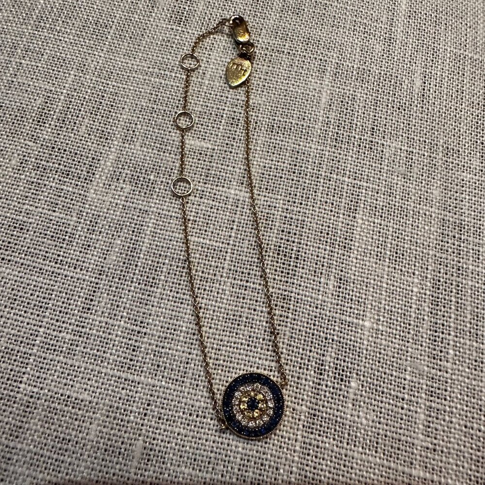 Meira T Round Evil Eye Diamonds and Sapphire Bracelet - Picture 5 of 5